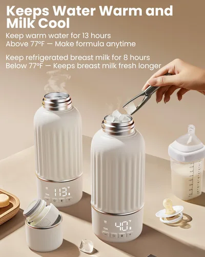 Miniatura 6 de Calentador de botellas portátil para viajes, calentamiento rápido de 2.5 minutos para leche materna y fórmula, calentador de leche portátil