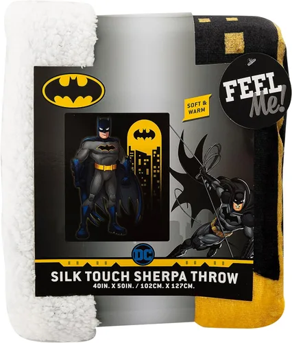 Miniatura 4 de Northwest DC Batman - Manta de sherpa de seda, 40 x 50 pulgadas, diseño de respuesta a la llamada, regalo con temática de Batman para fanáticos