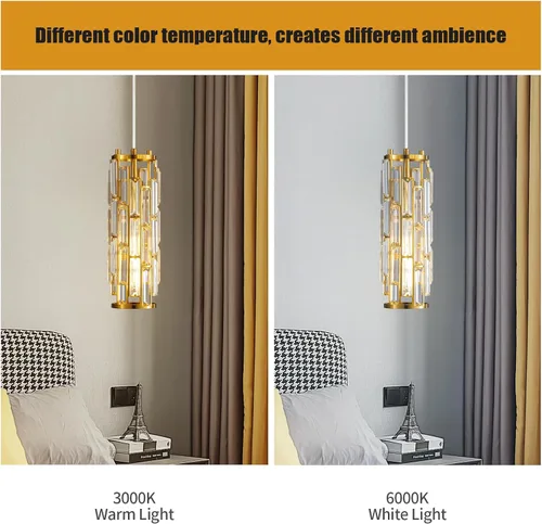 Miniatura 3 de Luces colgantes modernas, lámparas colgantes de isla de cocina, lámpara colgante dorada, mini lámpara de araña de cristal para cocina, isla