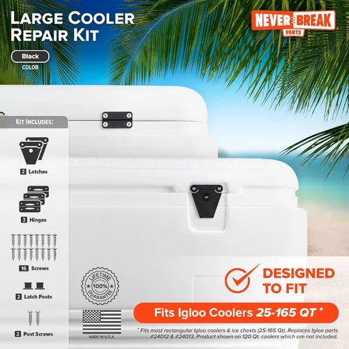 Miniatura 2 de NeverBreak Parts - Piezas de repuesto para refrigerador Igloo - Kit de reparación grande Reemplazo de bisagras de enfriador de iglú de alta Blanco