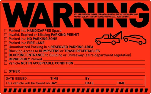 Easykart Labels 50 Calcomanías de Remolque por Infracción de Estacionamiento para Vehículos - Advertencia para Propiedad Privada - Etiquetas