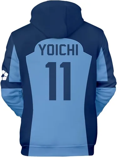 Miniatura 2 de My Sky Sudadera con capucha de manga larga con capucha de anime Blue Lock para adolescentes y adultos