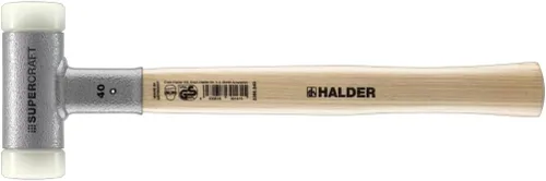 Miniatura 14 de Halder SuperCraft Dead Blow Mallet 3366.020 - Mazo sin rebote, inserciones de nailon duro, mango de madera de nogal americano con protector