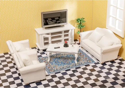 Miniatura 4 de 36 piezas de accesorios para casa de muñecas en miniatura, suelo de casa de muñecas, azulejos de madera maciza, papel tapiz para casa de muñecas