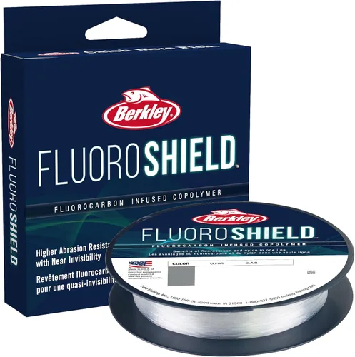Berkley FluoroShield - Línea de pesca de fluorocarbono, transparente