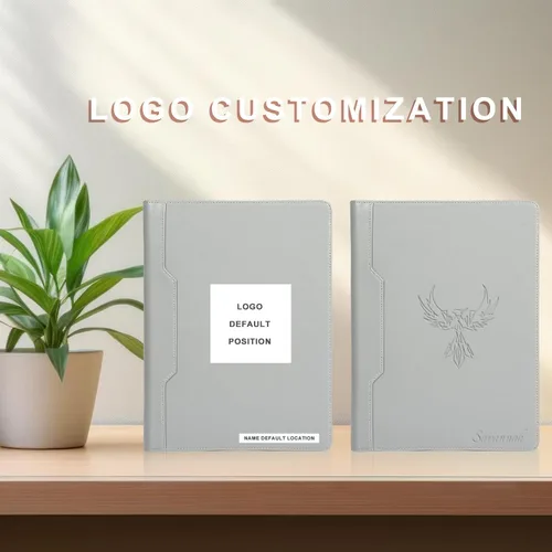 Miniatura 9 de AZXCG Carpeta de cuero con 3 anillos para mujeres y hombres, organizador de carpetas de negocios de cuero vegano con cremallera, soporte para bloc