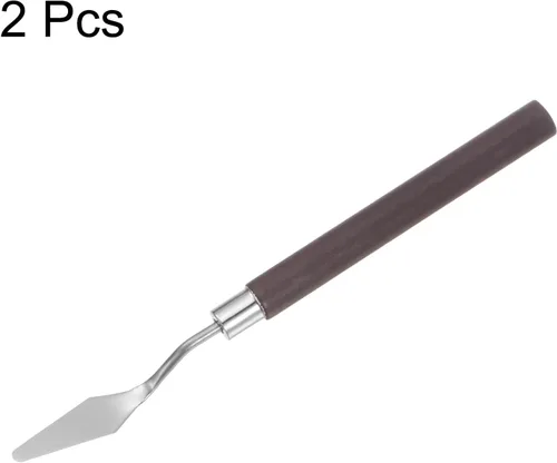 Miniatura 3 de HARFINGTON 2 cuchillos de paleta n.º 6 de 0.472 in de ancho de acero inoxidable pequeña espátula puntiaguda cuchillo de paleta de pintura con mango