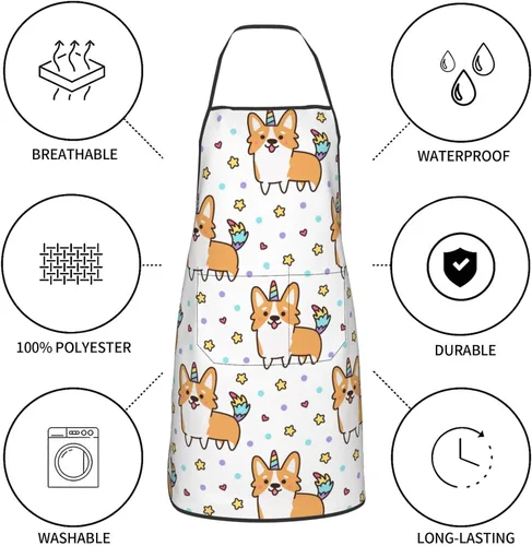 Miniatura 6 de Delantal divertido para mujeres y hombres, cumpleaños, Navidad, jardinería, cocina, hornear, parrilla, bares de cocina, regalos para mamá papá