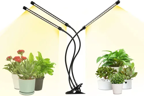 Miniatura 25 de iPower 21 Luz LED de Crecimiento con Espectro Completo para Plantas de Interior, Cuello de Cisne Ajustable, 3 Modos de Luz y 10 Niveles Regulables