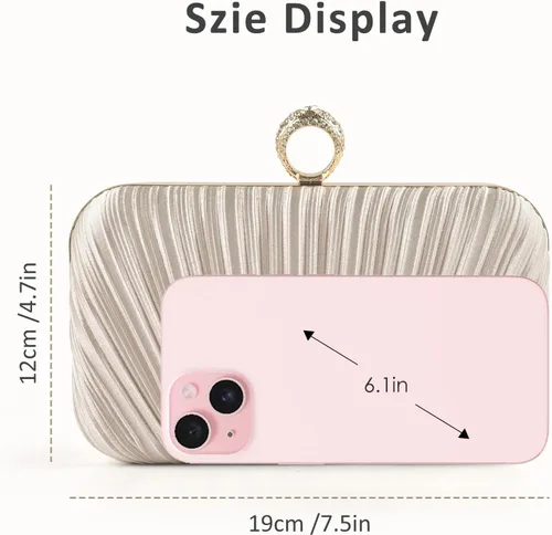 Miniatura 3 de PACETAP Bolso de noche para mujer, bolso de mano, correa de cadena, bolso de hombro para boda, fiesta, cóctel, baile de graduación, cena Chain