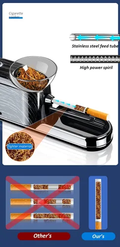 Miniatura 3 de Máquina de laminación de cigarrillos, inyector eléctrico automático, fabricante de rodillos de tabaco, portátil, bueno para tubo de tamaño King