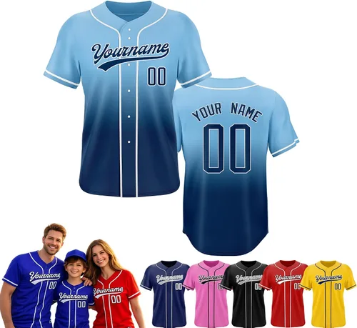 Miniatura 28 de Camiseta de béisbol personalizada, nombre del equipo, número de equipo, logotipo, camisetas impresas cosidas, uniformes deportivos, regalos