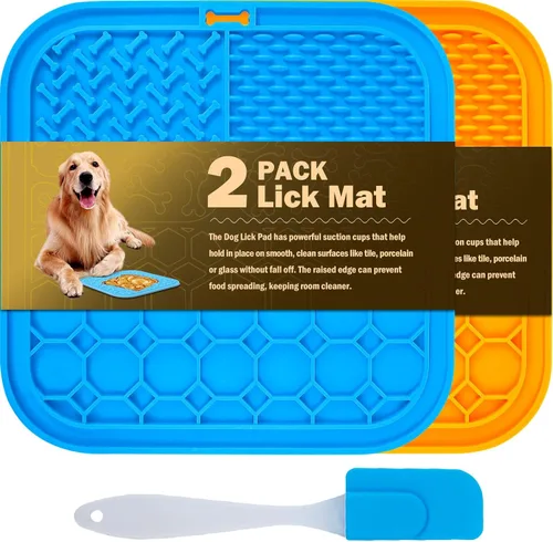 Miniatura 8 de Alfombrilla para lamer perros – Alfombrilla de alimentación lenta con ventosas para mantequilla de maní, golosinas de alimentos y yogur – 2