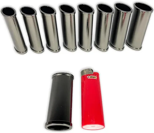 Miniatura 3 de DIYLuxury - Funda para encendedor de metal cromado negro, compatible con BIC Standard J6 Lighter EZ Reach Lighter, resistente, reutilizable, paquete