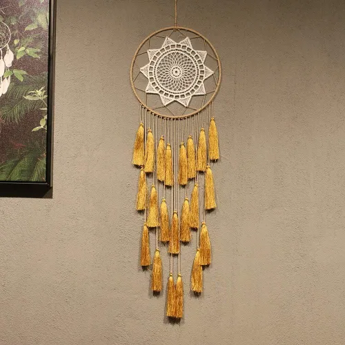 Miniatura 7 de Atrapasueños de Macramé para Colgar en la Pared - Atrapasueños Grandes Decoración de Pared Boho Chic, Ornamento de Borlas Hechas a Mano Decoración