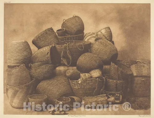 Foto histórica pictórica: Cestas de sonido de puget, Edward S. Curtis, c 1923, decoración de pared vintage: