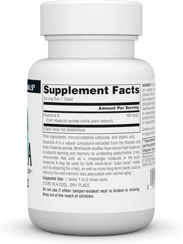 Miniatura 2 de Source Naturals Huperzina A, para el aprendizaje y la memoria*, 100mcg - 120 Tabletas