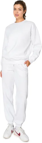 Miniatura 42 de Cali1850 Pantalón deportivo Cloud Nine Fleece para mujer, cintura alta, ajuste holgado, dos bolsillos, cintura elástica con cordón