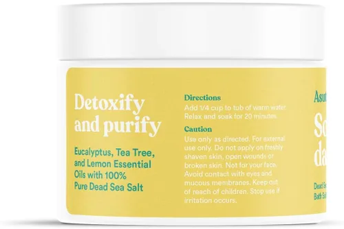 Miniatura 2 de ASUTRA Sales de baño del Mar Muerto (desintoxicación y adelgazamiento), 16 onzas, remoja en minerales curativos ricos y vitales, purifica y energiza