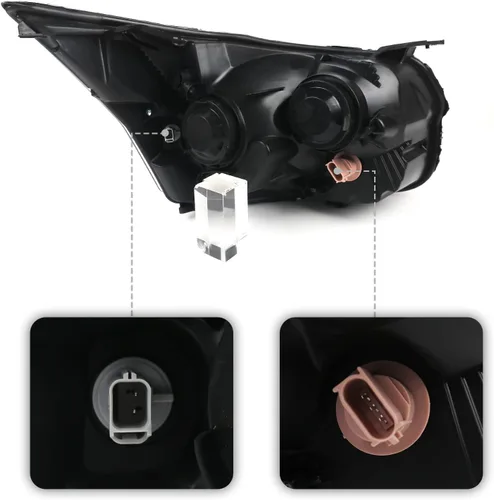 Miniatura 5 de Ensamble de faro FIONE compatible con 2015-2020 Ford Transit 150 250 350 Carcasa de lámpara delantera cromada lado izquierdo del conductor LH