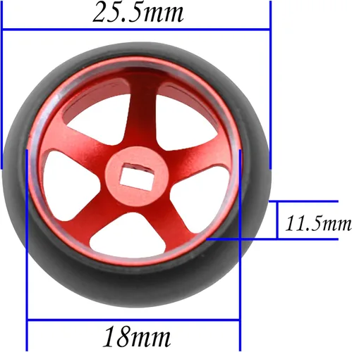 Miniatura 3 de Paquete de 4 neumáticos de plástico para automóvil de 0.98 x 0.59 pulgadas 1/28 pulgadas con llantas de metal compatibles con Wltoys K969 K989 P929
