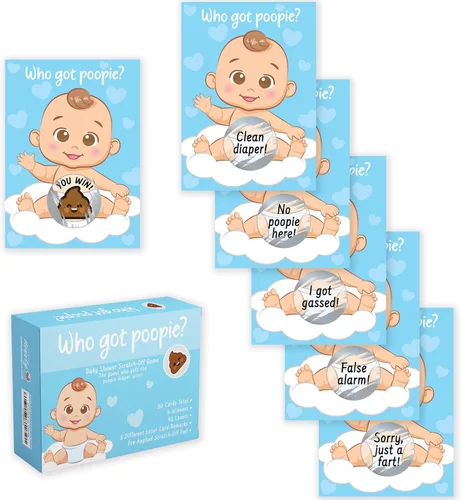 Party Hearty Deliciosa diversión para baby shower – 50 divertidos arañazos de Poopie – Ideal para todos los géneros
