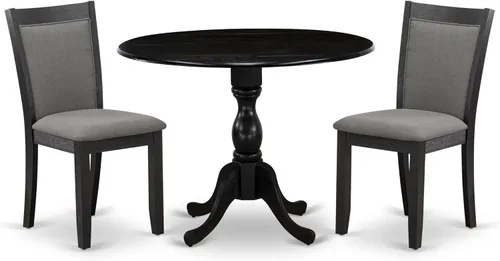 Miniatura 19 de East West Furniture DMMZ5-AB6-06 - Juego de mesa de comedor de 5 piezas para 4 personas, incluye una mesa de cocina redonda con Dropleaf y 4 sillas