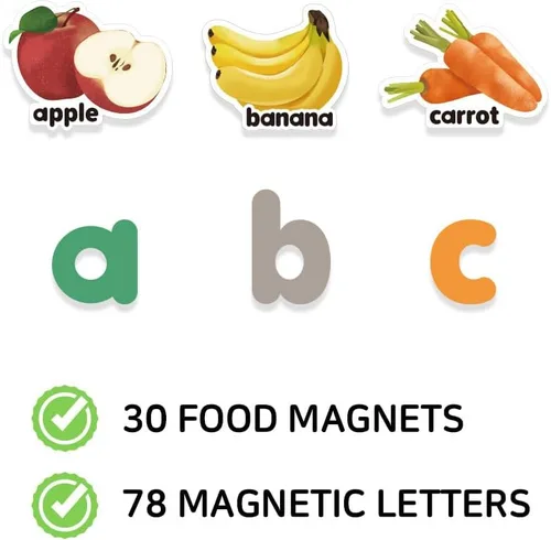 Miniatura 8 de SSol & Sam Imanes y letras magnéticas – Imanes del alfabeto ABC para refrigerador y pizarra de borrado en seco – Imanes de bebé para refrigerador
