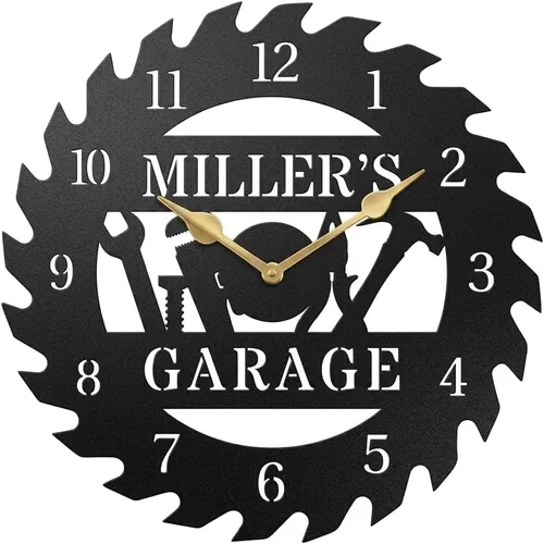 Miniatura 10 de Reloj de pared con brújula de metal personalizado con números romanos vintage, reloj de pared para inauguración de la casa, regalos de boda, regalo