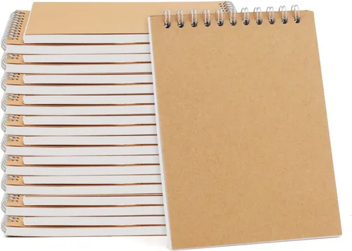 HOZEON 22 cuadernos de bocetos encuadernados en espiral superior tamaño A6, cubierta de cartón marrón kraft en blanco para animación, bocetos,