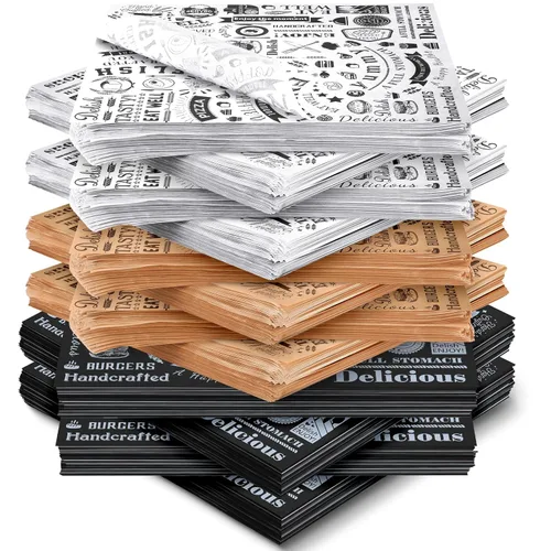 Miniatura 26 de 1000 piezas de hojas de papel encerado para delicatessen de 12 x 12 pulgadas, resistentes a la grasa, forros para bandejas canasta, papel de Blanco