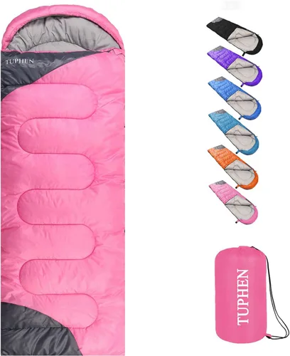 Miniatura 17 de tuphen - Sacos de dormir para adultos, niños, niñas, mochileros, senderismo, camping, forro de microfibra, clima frío y cálido, 4 estaciones, uso