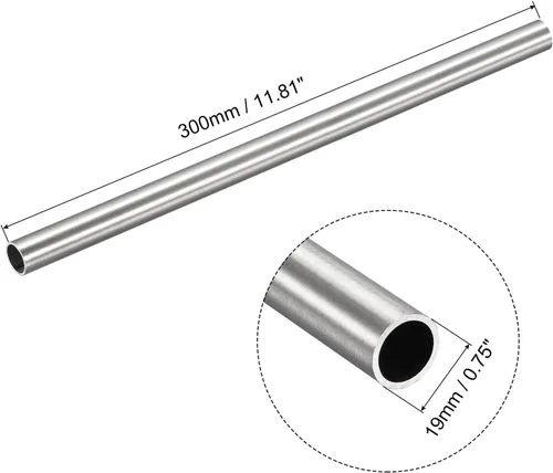 Miniatura 90 de uxcell Tubo de acero inoxidable 304, diámetro exterior de 34 mm x 1,5 mm de espesor de pared, 300 mm de longitud de tubería metálica para maquinaria