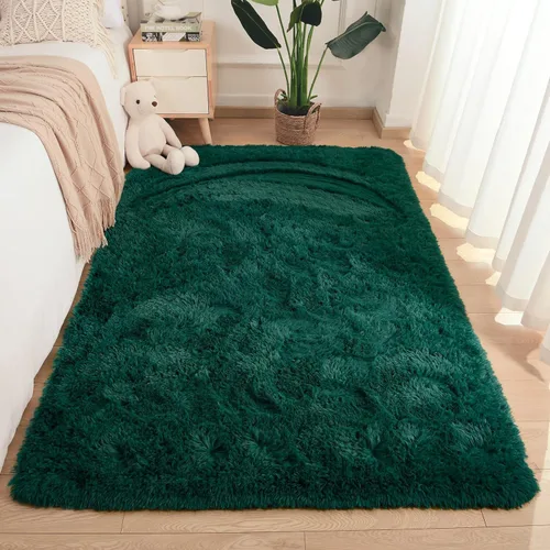 Miniatura 117 de Merelax Alfombra Moderna Suave y Esponjosa Shaggy para Dormitorio Sala de Estar Decoración de Sillas Pequeñas Alfombras Tapetes para Pies Piso, Verde