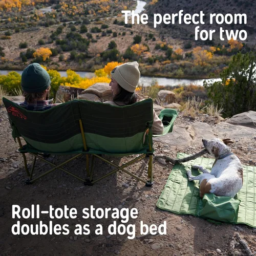 Miniatura 5 de Silla de camping plegable resistente de gran tamaño Kelty Loveseat de 2 plazas, asiento doble para partidos de fútbol, espera en estacionamiento
