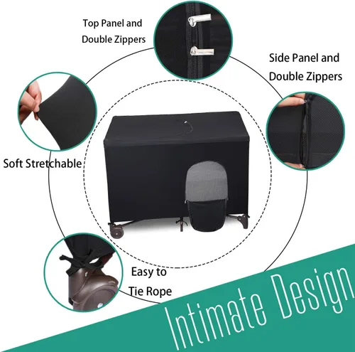 Miniatura 4 de Funda opaca para cuna Pack N Play, funda de cuna de viaje, funda de red transpirable para interiores o exteriores, tienda de campaña opaca elástica