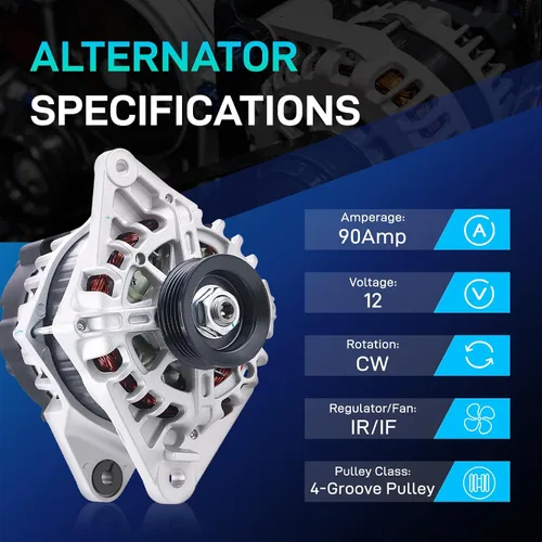 Miniatura 2 de Alternador de Reemplazo Nuevo para 2007-2012 Hyundai Elantra 2.0L, 2010 2011 Kia Soul 2.0L, 2007-2009 Spectra 2.0L L4, 2655635, 600162, 3730023650