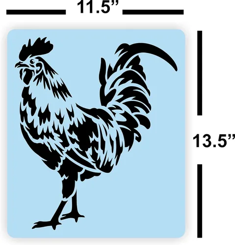 Miniatura 2 de Plantilla de gallo – Pinta tu propio letrero de madera – Reutilizable – Casa de campo