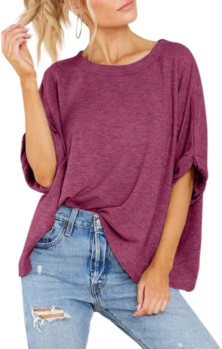 Miniatura 3 de Camiseta de gran tamaño para mujer, holgada, de manga corta, casual, para verano
