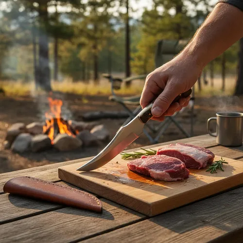 Miniatura 5 de SZCO Cuchillo de caza Full Tang de 4.75 pulgadas, cuchillo de campamento pequeño con mango de madera, hoja de acero inoxidable y funda, cuchillo