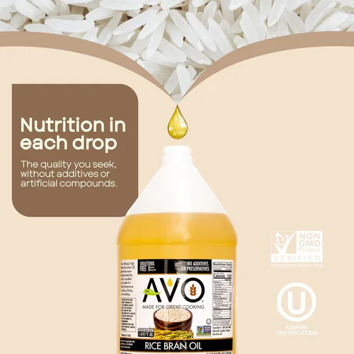 Miniatura 7 de AVO Aceite de salvado de arroz para cocinar o freír, 1 galón, sin OMG, sin conservantes, aceite de arroz de alto punto de humo a 490 °F