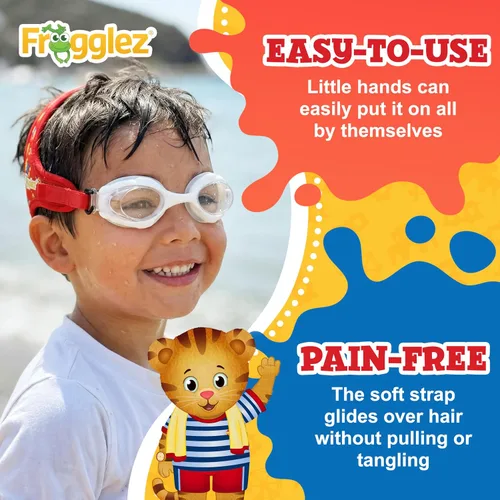 Miniatura 4 de Frogglez - Gafas de natación antivaho para niños menores de 10 años (de 3 a 10 años) recomendadas por instructores de natación; correa de primera