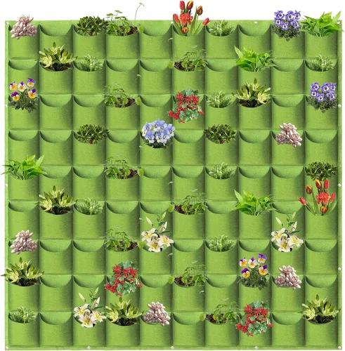 Miniatura 18 de Bolsas de cultivo colgantes para plantar, 9 bolsillos para colgar en la pared, bolsa de cultivo vertical para jardín interior y exterior, contenedor