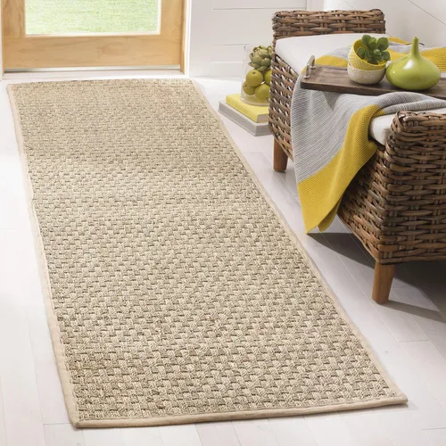 Miniatura 117 de Safavieh Natural Fiber NF114P - Alfombra redonda de hierba marina, tejido de canasta, con borde, de 244 cm, color gris Natural/ gris