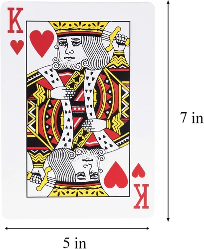 Miniatura 4 de Baraja Jumbo cubierta de tarjetas grandes, diversión en conjunto, juego completo de Póquer, Medidas 5" x 7»