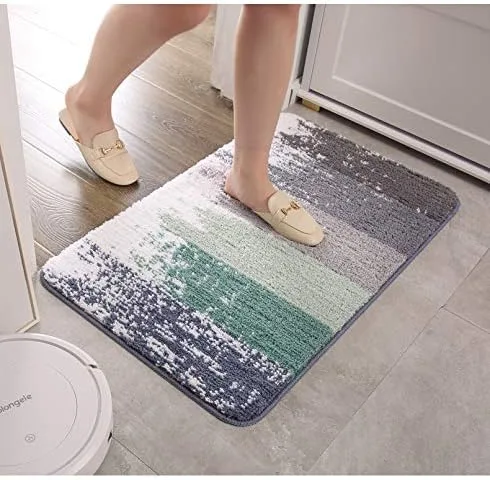 Miniatura 2 de Alfombra de baño simple flocada, absorbente, antideslizante, alfombra de área para bañera, ducha, dormitorio, lavable. 16 x 24 pulgadas
