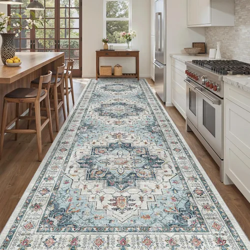 Miniatura 768 de Madane Tapete lavable de 2 x 10 pies para pasillo, cocina, recibidor, clásico, suave, antideslizante para interiores, casa de campo, baño, sala