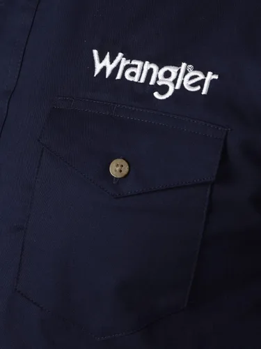 Miniatura 4 de Wrangler Camisa de manga larga para hombre grande y alto con logotipo grande y alto con dos bolsillos tejida