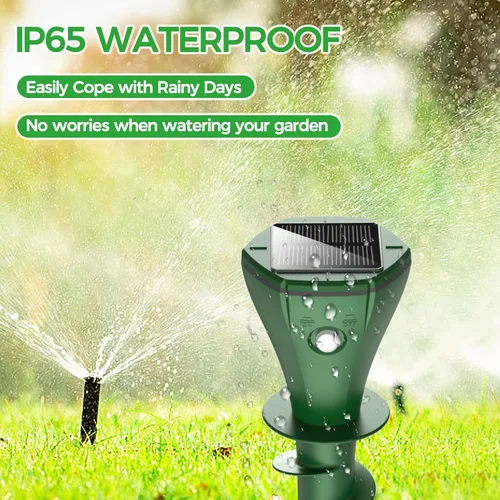 Miniatura 4 de Repelente de topos alimentado por energía solar, repelente de topos, repelente de marmotas para exteriores, repelente ultrasónico impermeable IP65