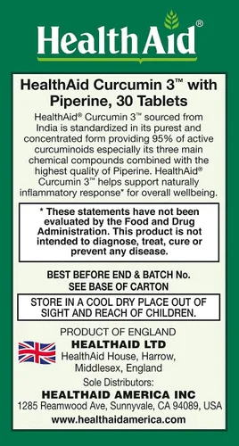 Miniatura 2 de Complejo de curcumina de 600 mg, 30 unidades Extracto de cúrcuma con bioperina para una mayor absorción, 95% curcuminoides Suplemento vegano